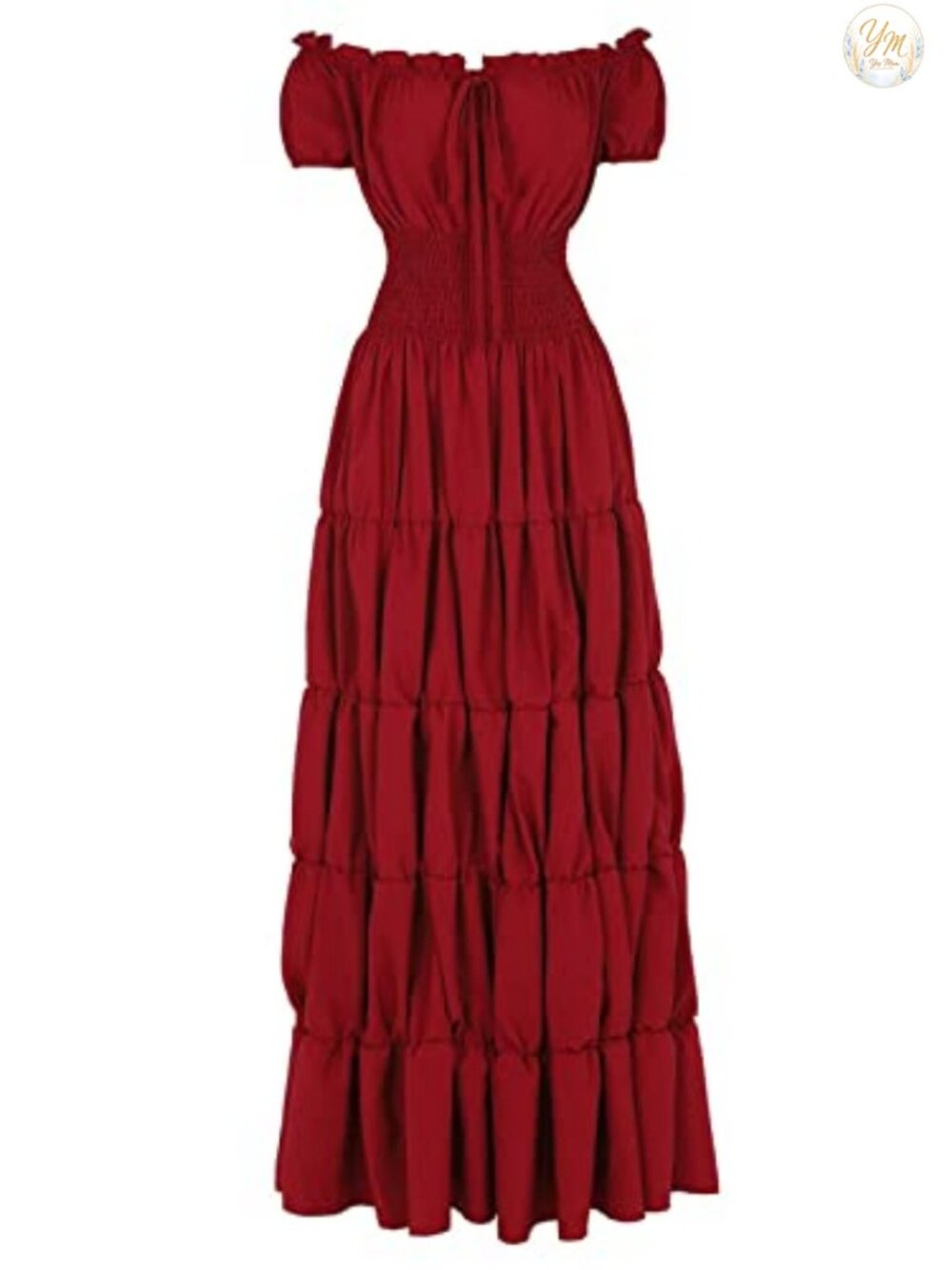 Renaissance Peasant Wench Costume Off Shoulder Floor Length Dress